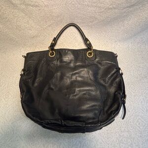 Keenan Genuine Leather Black Slouchy Hobo Shoulder Bag Soft Pebbled Leather